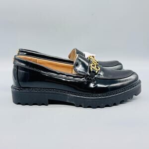 Sam Edelman Circus Shoes Womens 10 Black Patent Platform Bit Loafers Flats